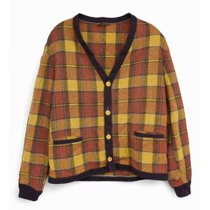 Vintage 70s Field & Stream Sz 40 Yellow Plaid 100% Wool Shacket Heritage